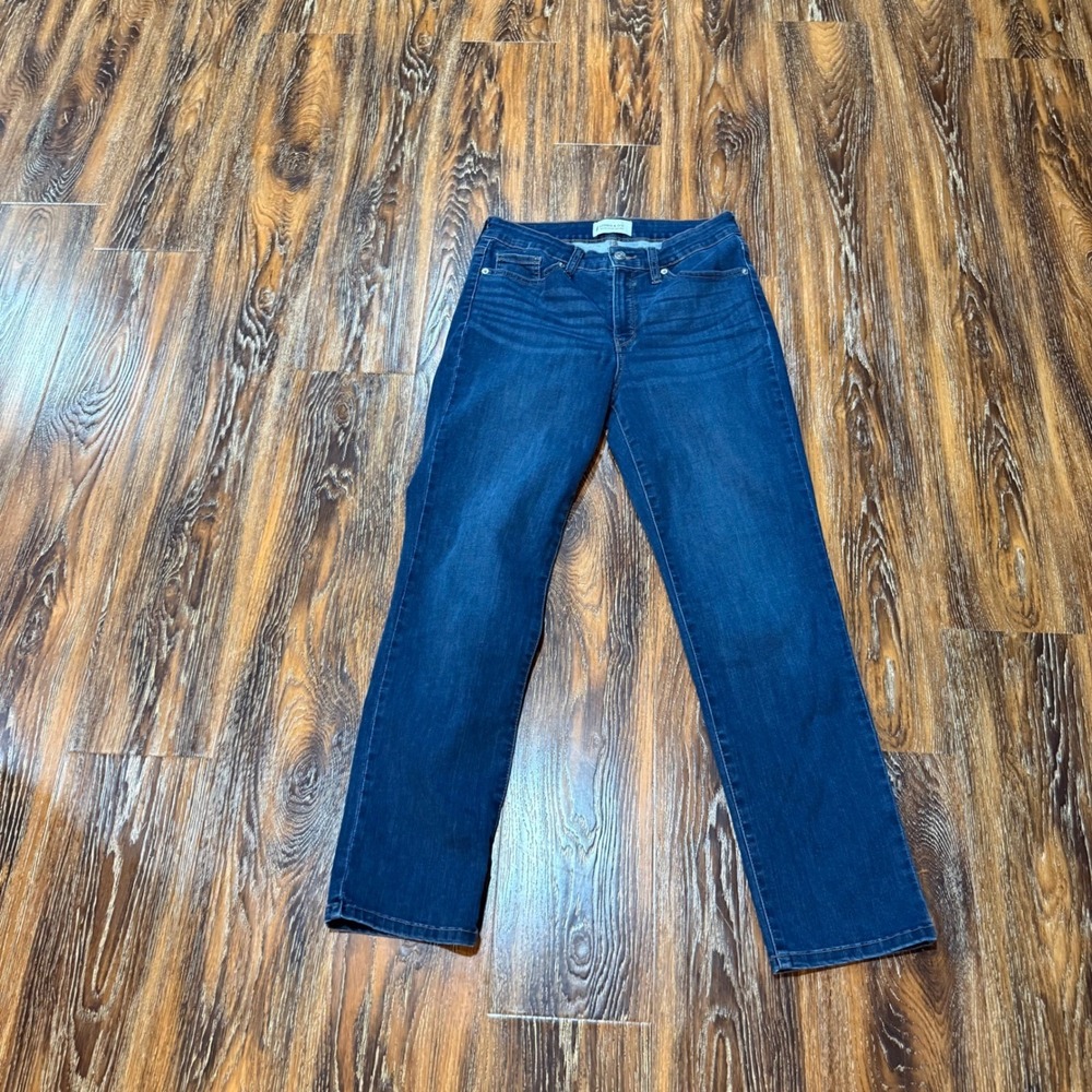 Crown & Ivy‎ Womens Straight Leg Jeans Dark Wash Stretch Denim Size 6 30X28